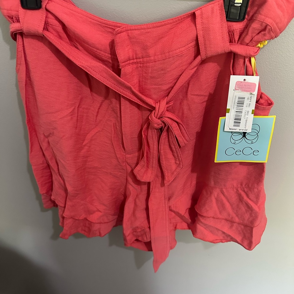 Ce Ce size 14 effortless shorts with ruffeled hem Dressy‎ Coral In Color NWT